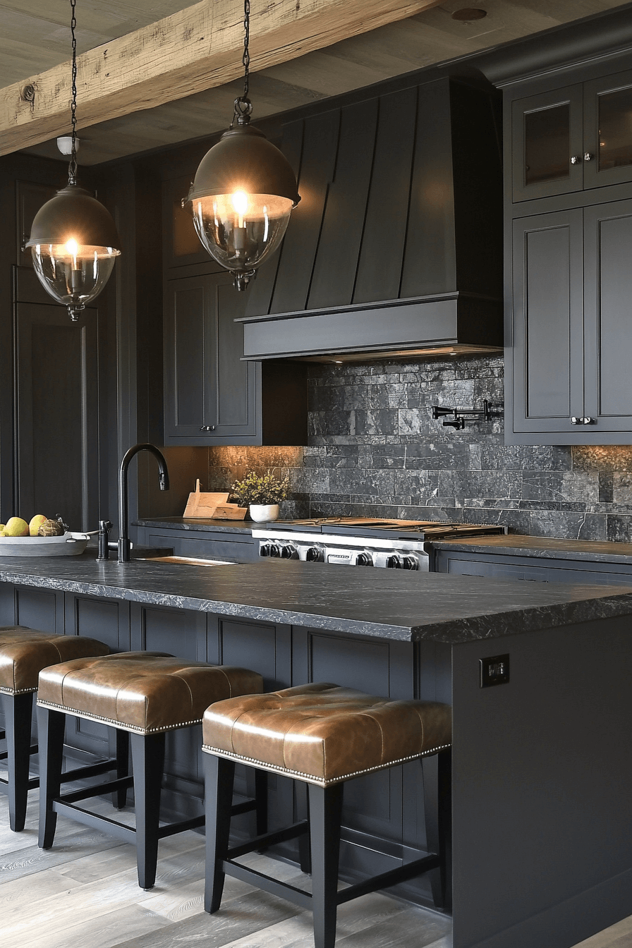 charcoal gray kitchen cabinets