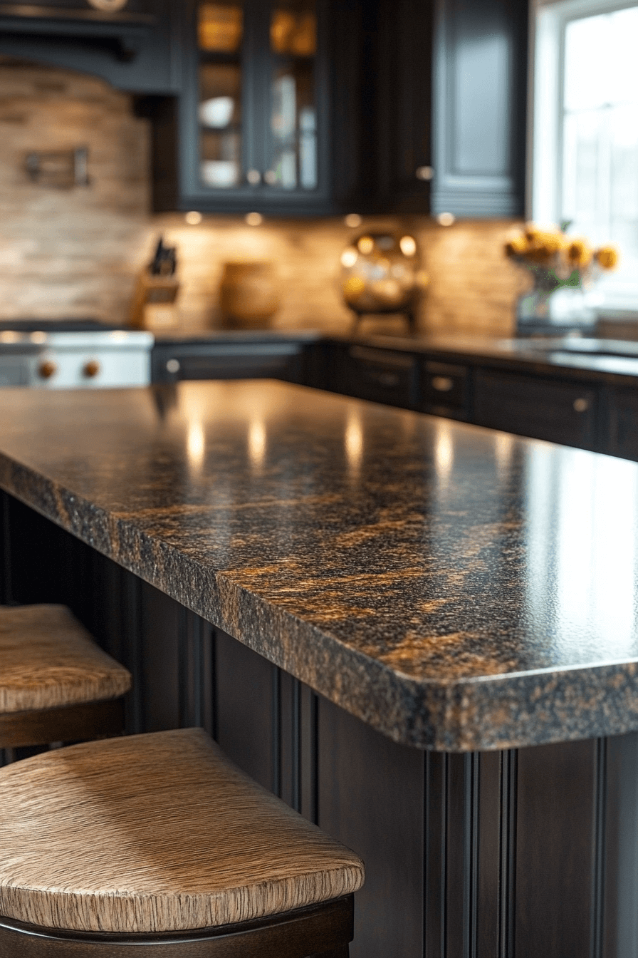 brown granite countertops