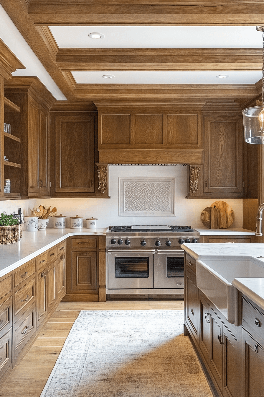 warm wood kitchen cabinets