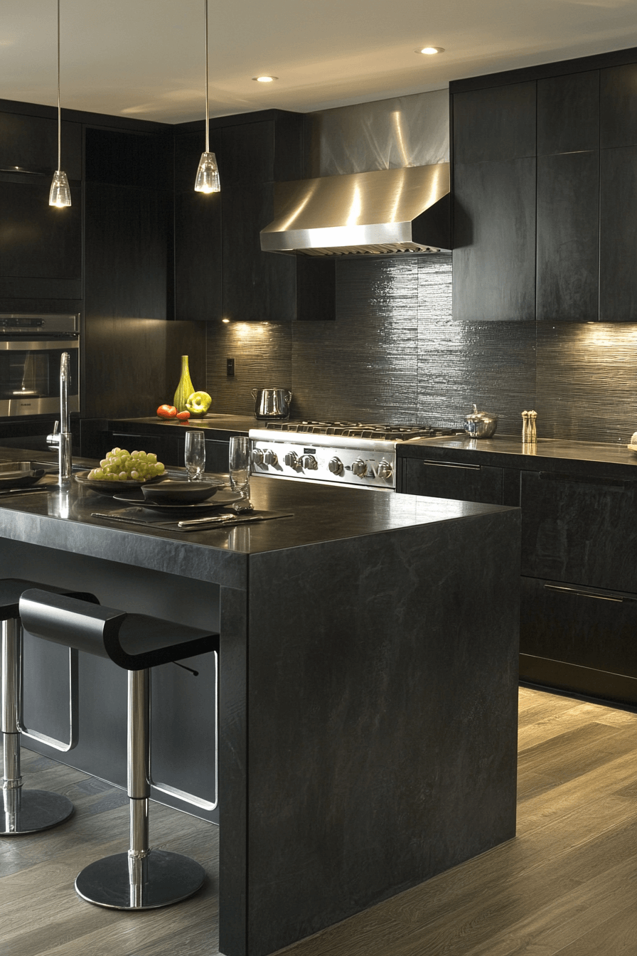charcoal kitchen cabinets