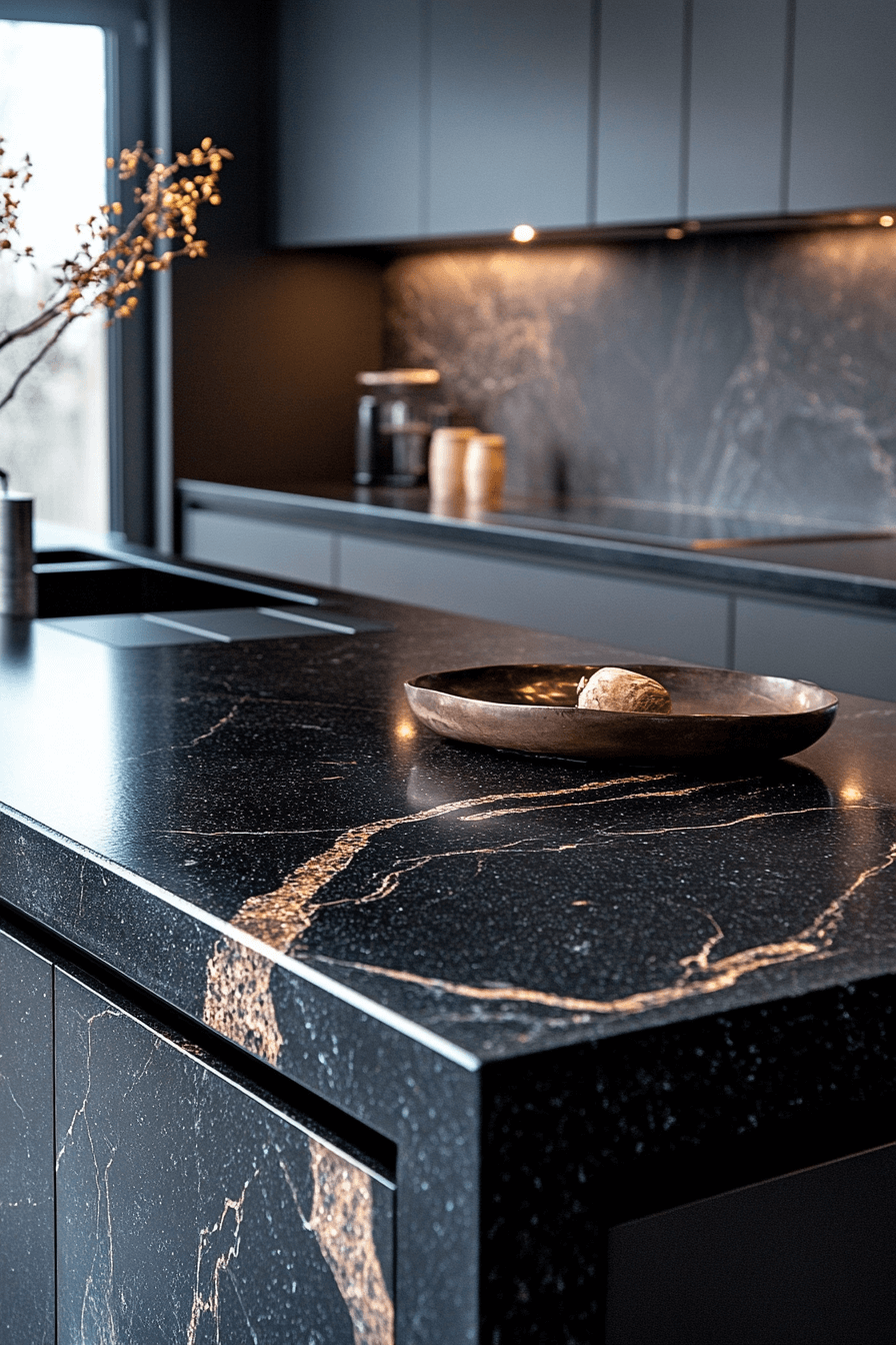 black granite countertops kitchen