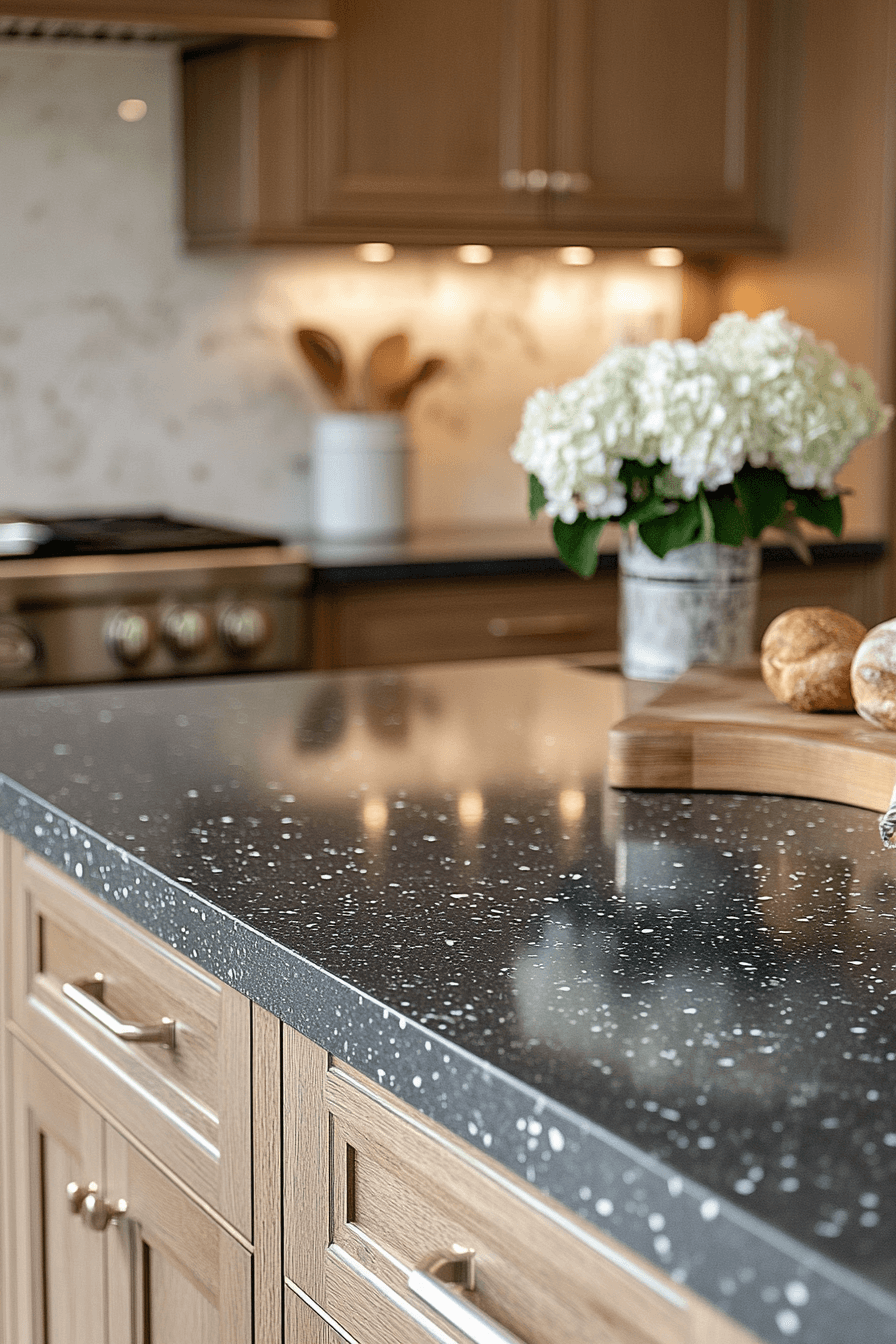 black quartz countertops