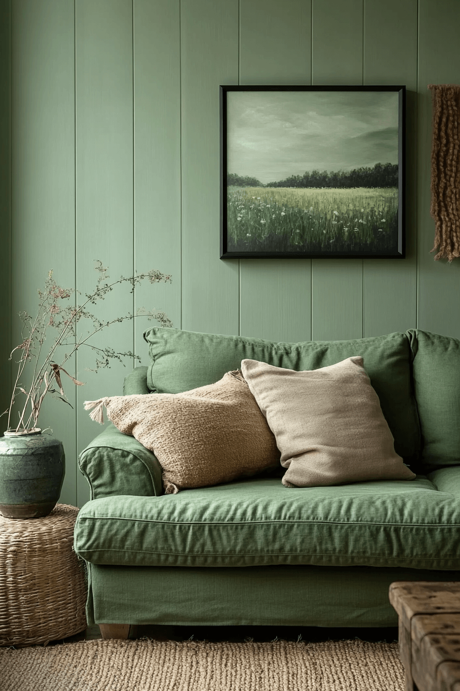 olive green couch living room ideas