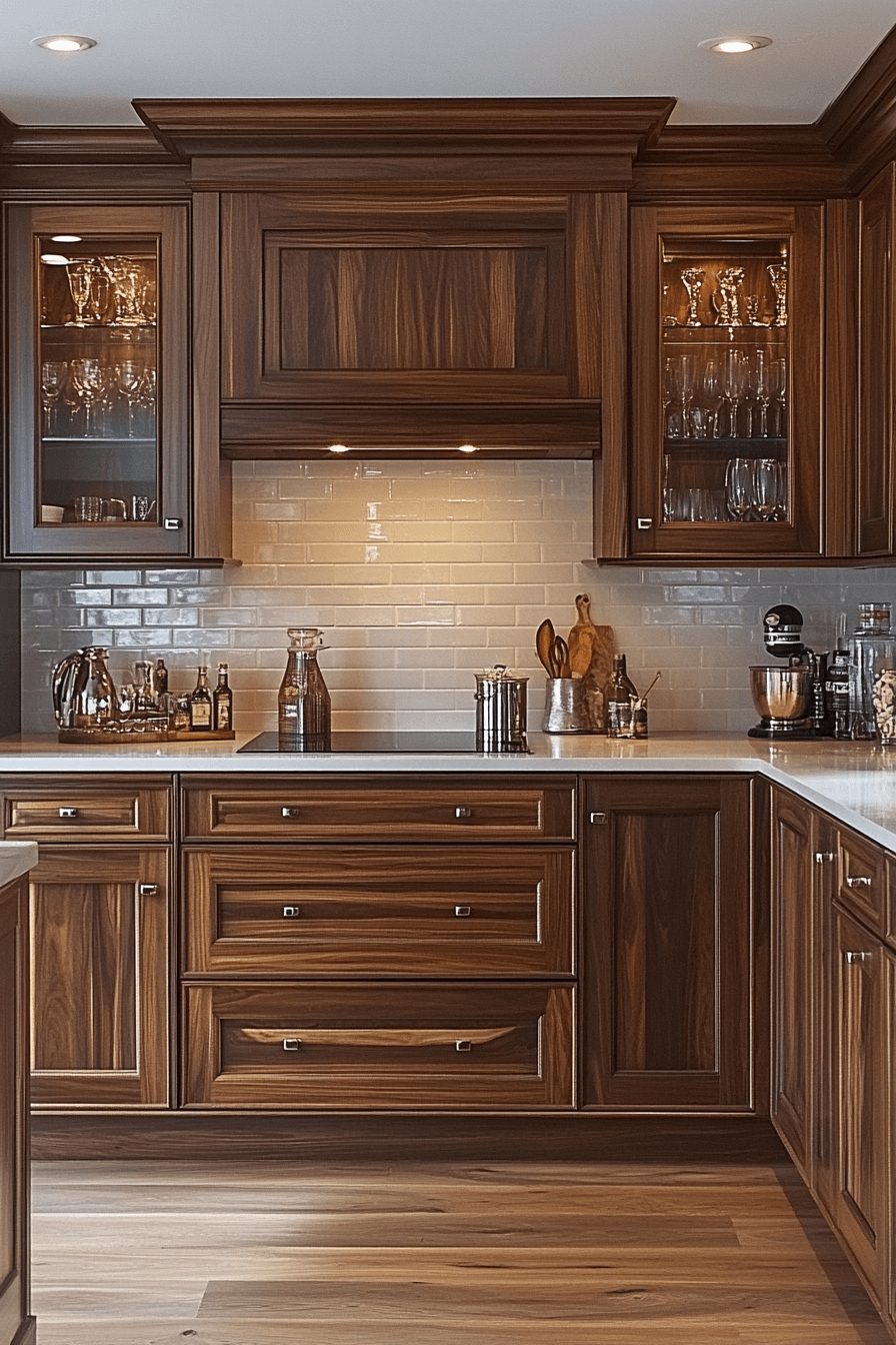dark walnut kitchen cabinets