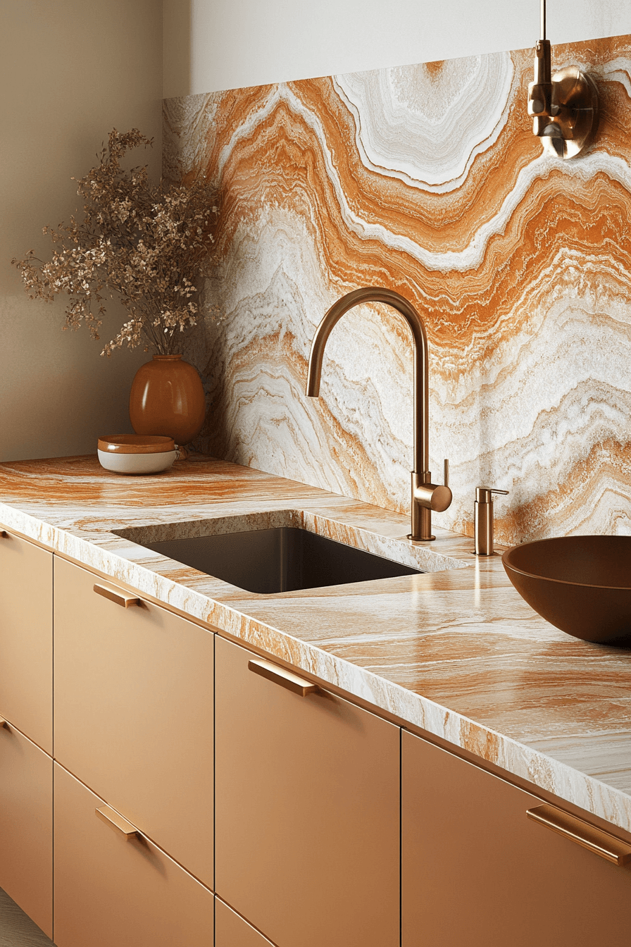 stone backsplash kitchen