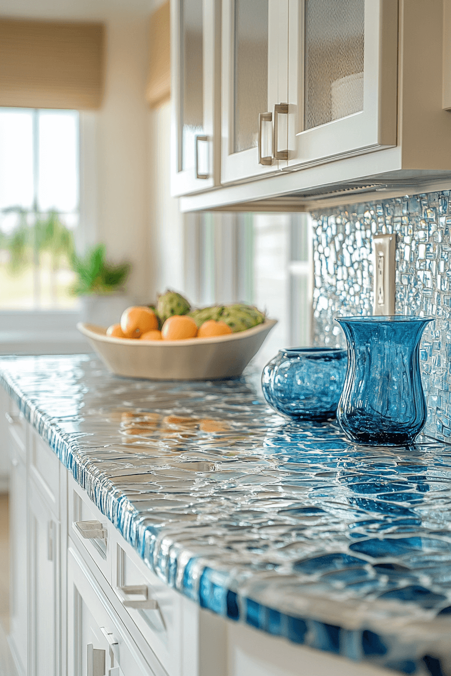 recycled glass countertops