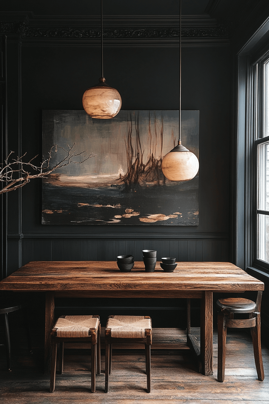 moody dining room