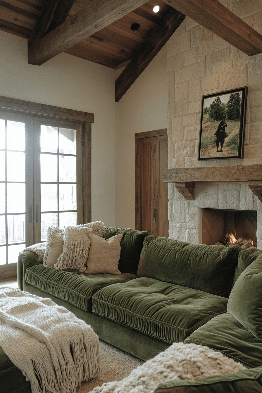olive green couch living room ideas