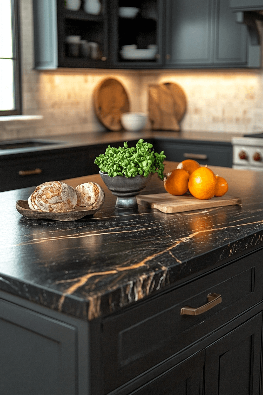 black granite countertops kitchen