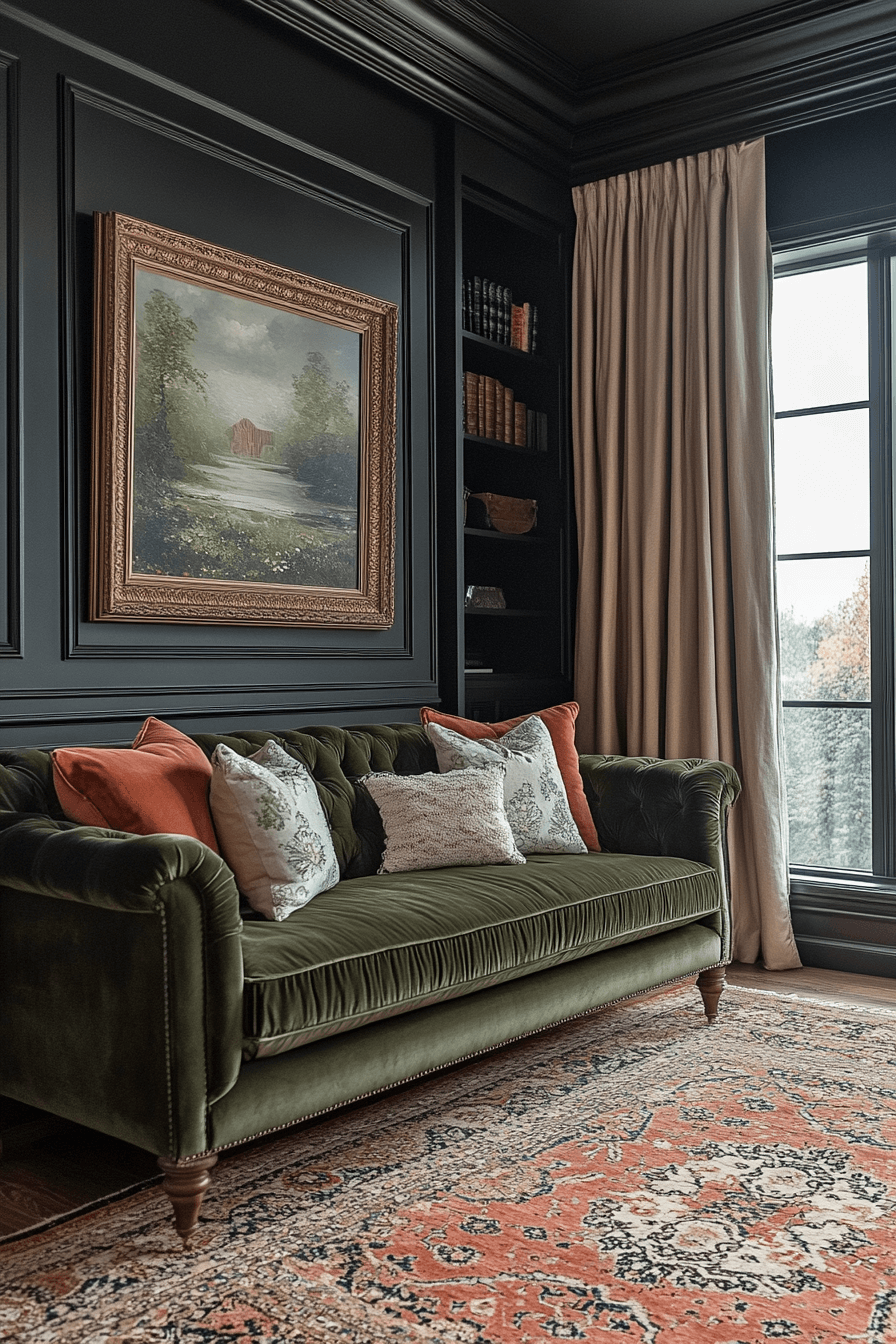 green couch living room ideas