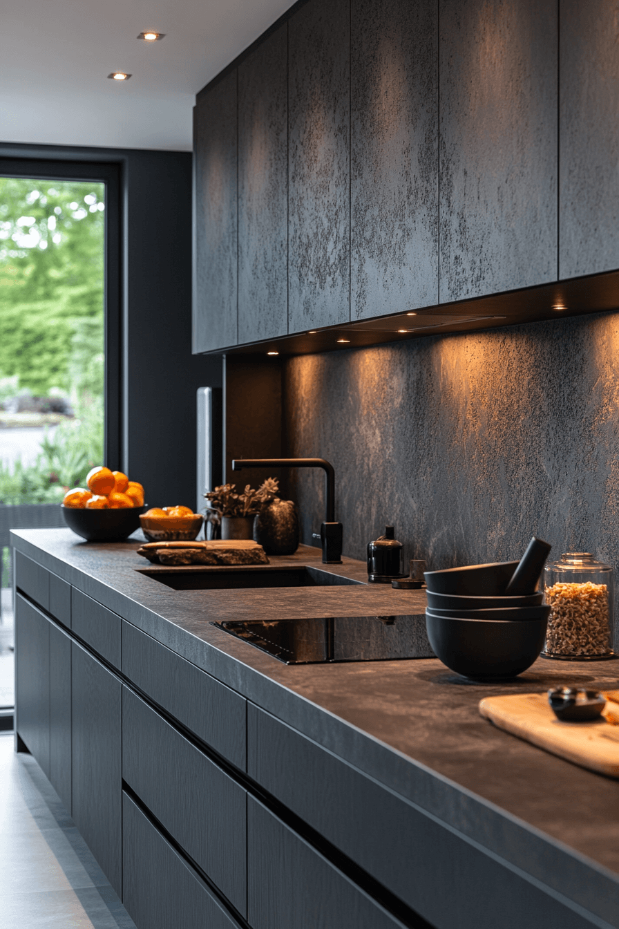 black quartz countertops