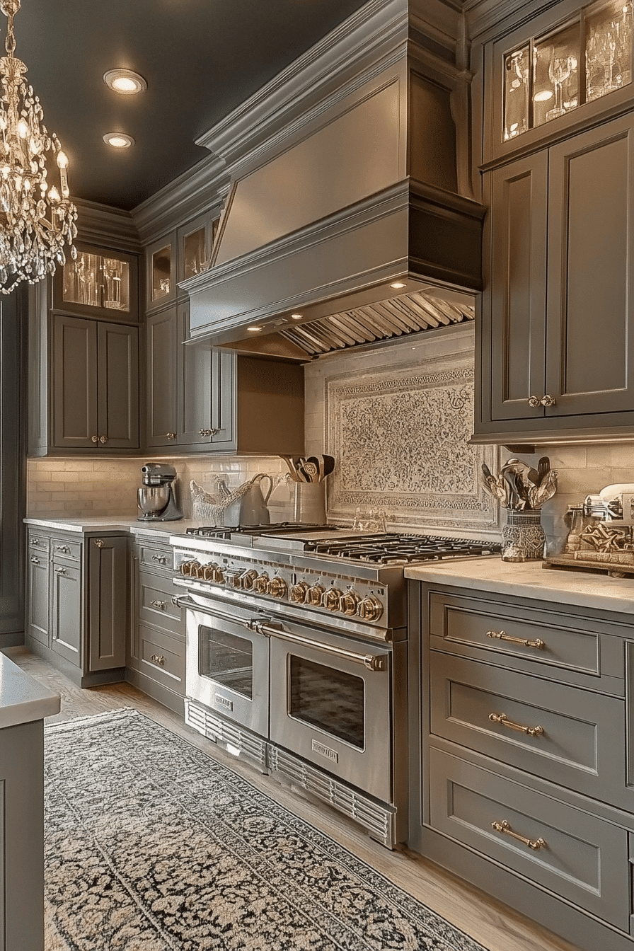 dark taupe kitchen cabinets