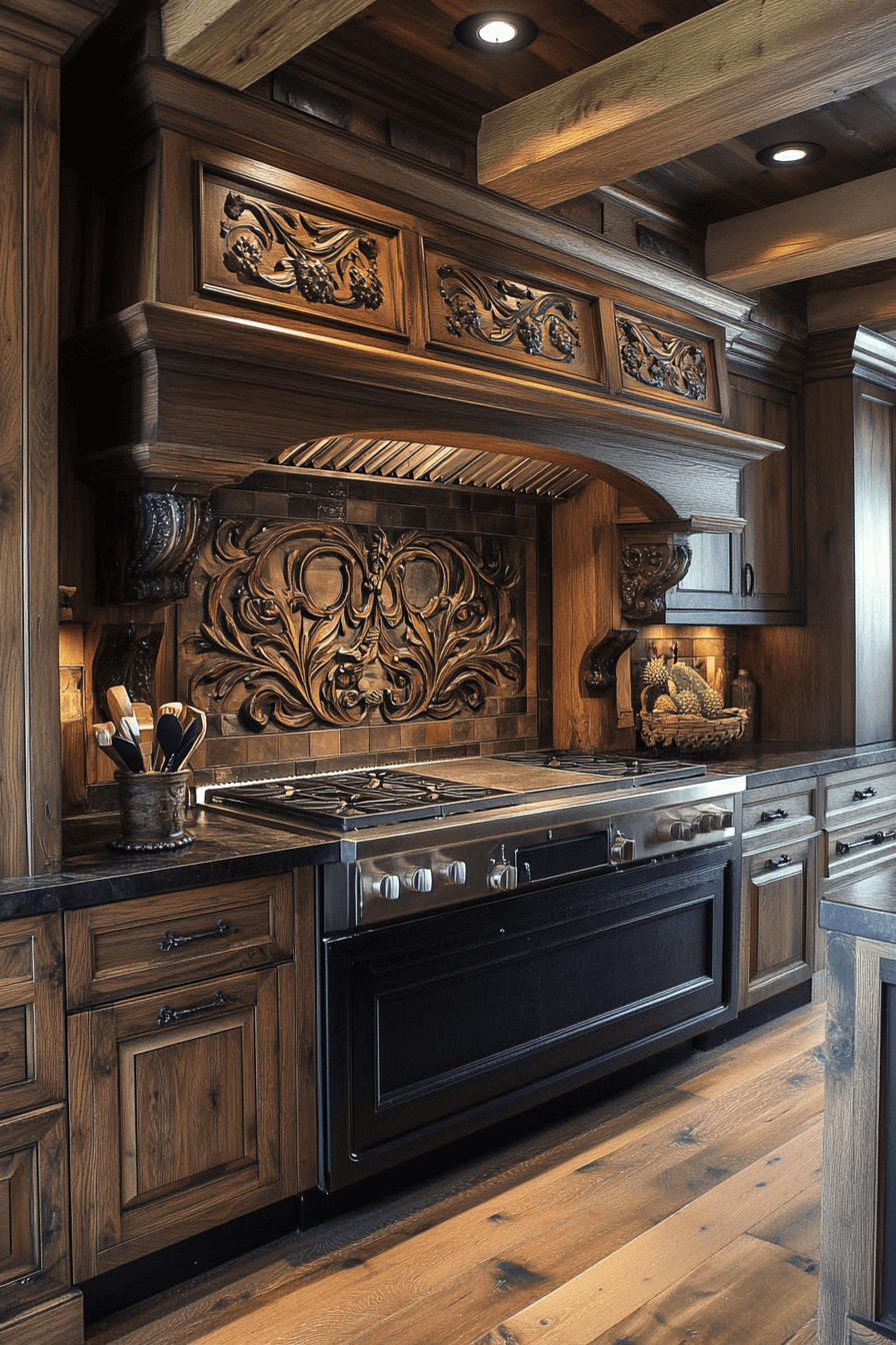 dark oak kitchen cabinets