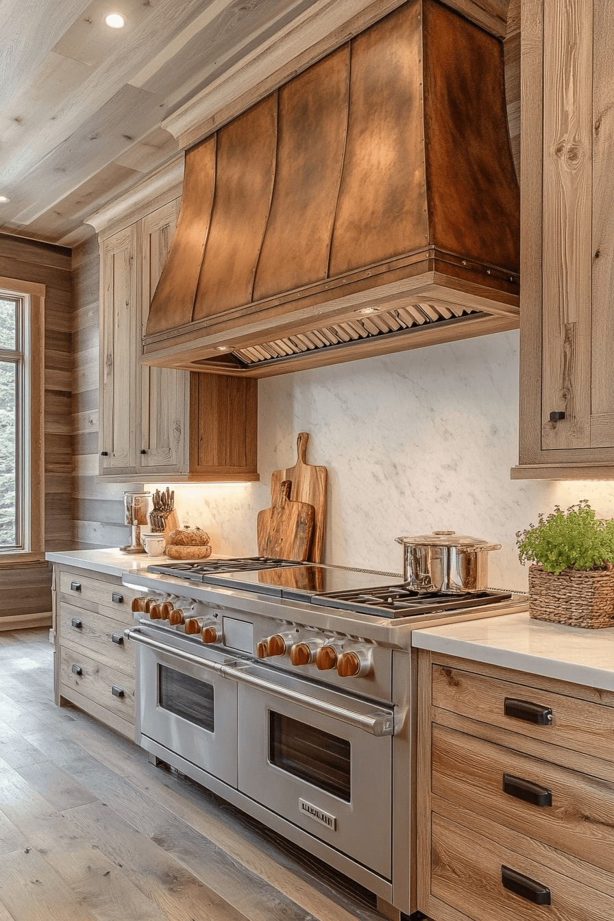 warm wood kitchen cabinets
