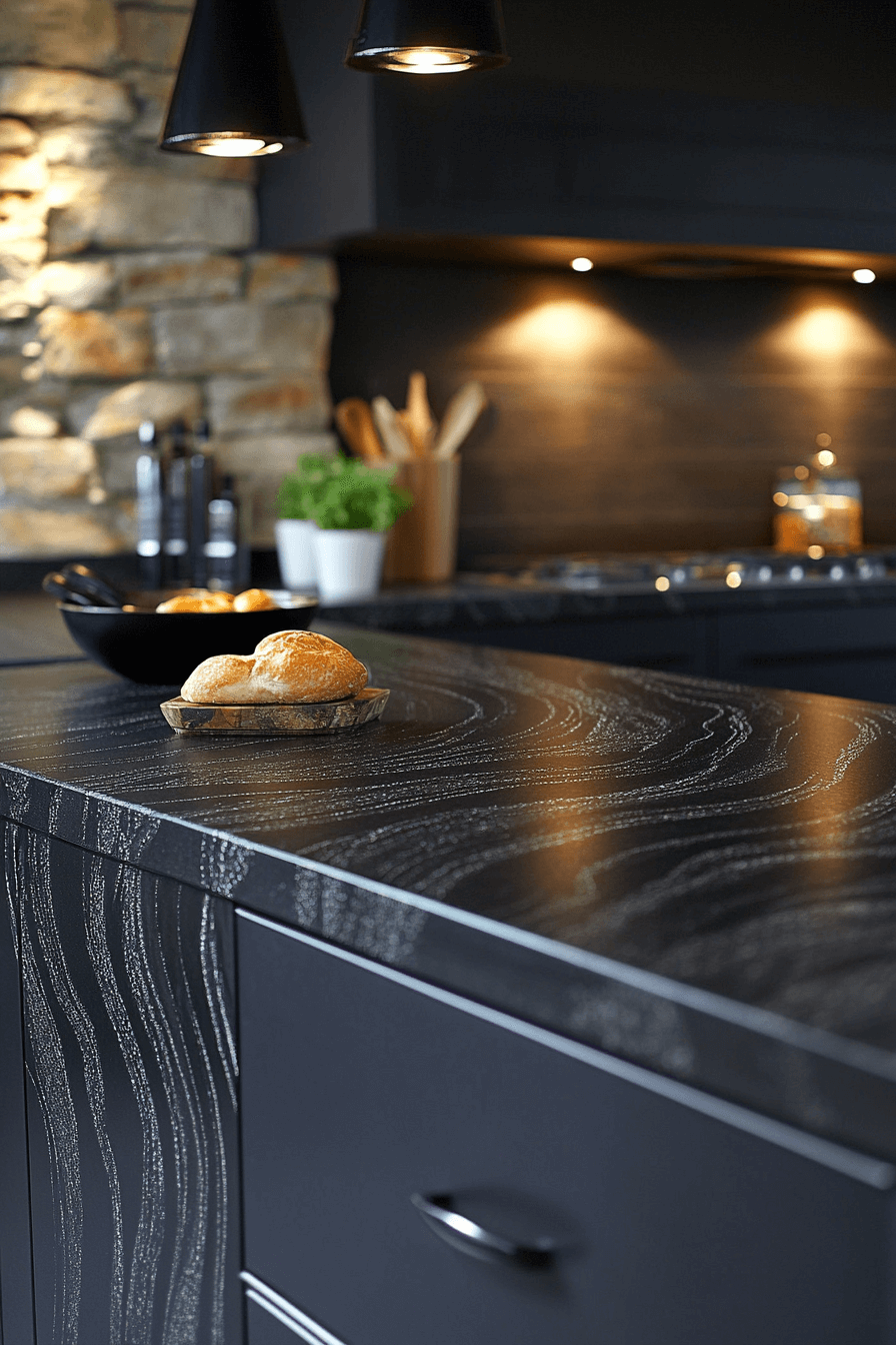 black granite countertops kitchen
