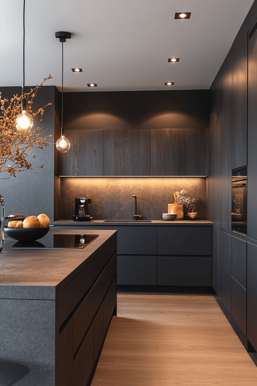charcoal kitchen cabinets