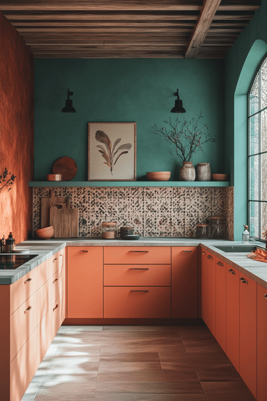 terracotta kitchen cabinets