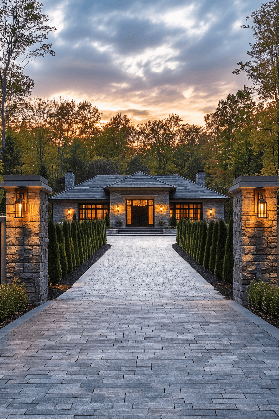driveway entry landscaping