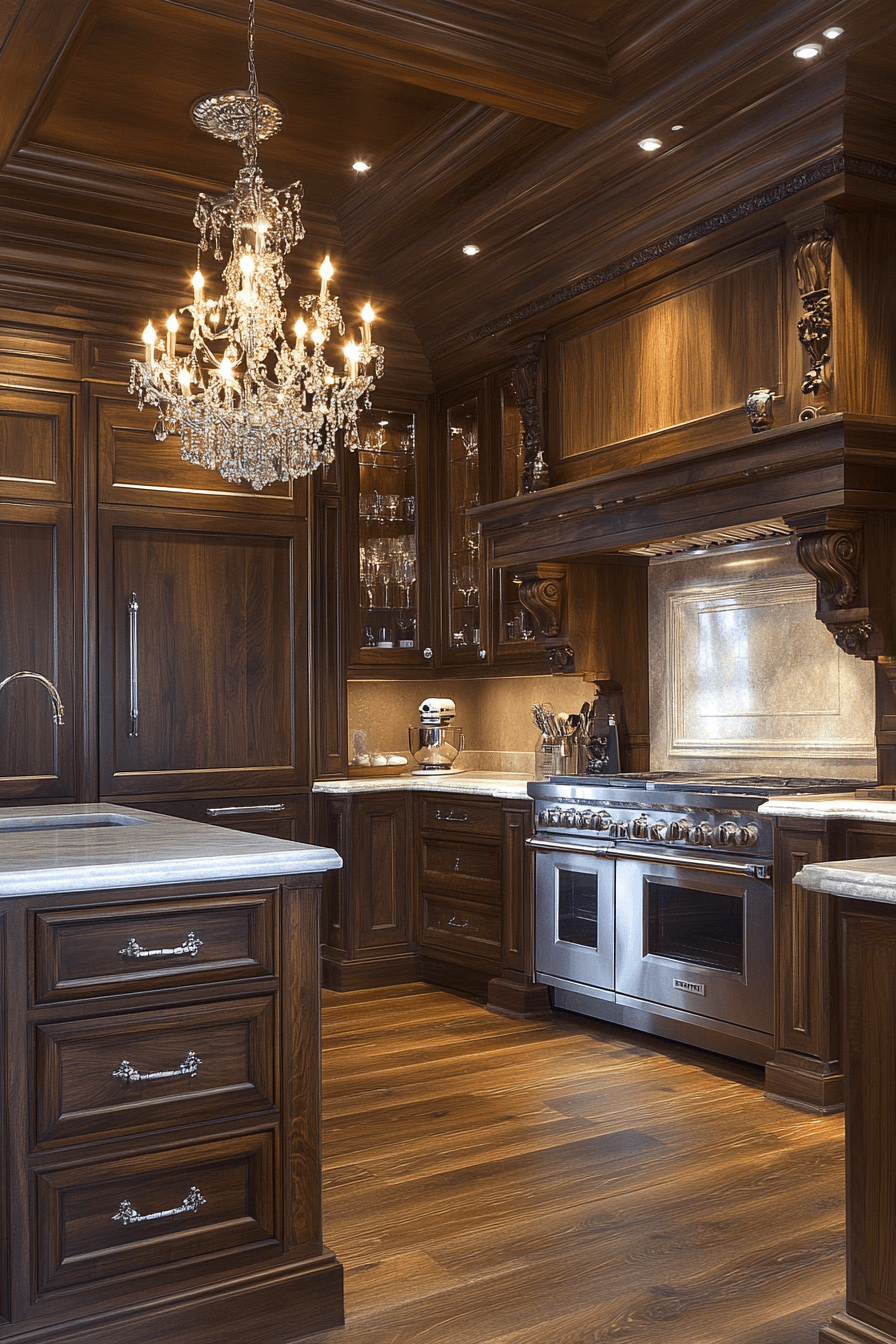 dark walnut kitchen cabinets