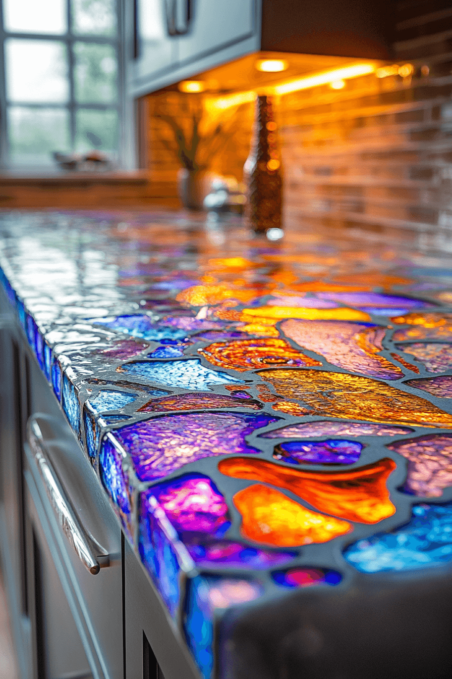 recycled glass countertops