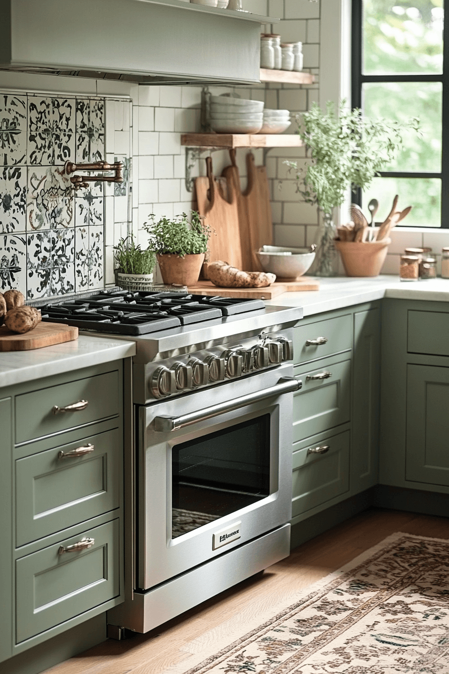 clary sage kitchen cabinets