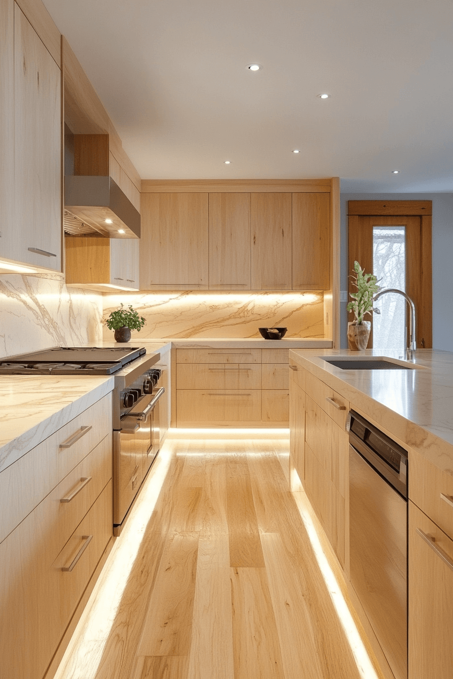 light maple kitchen cabinets