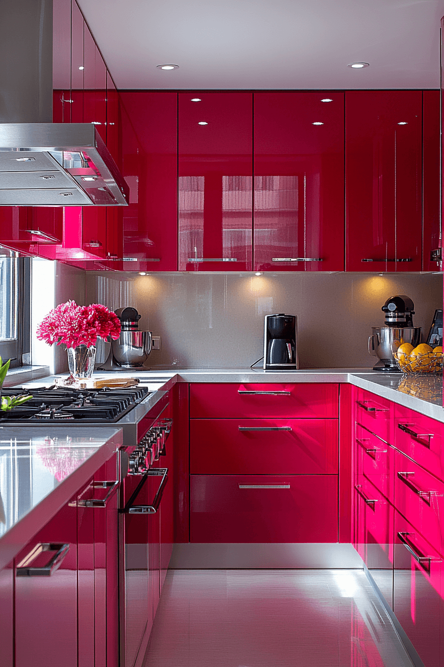 high gloss kitchen cabinets