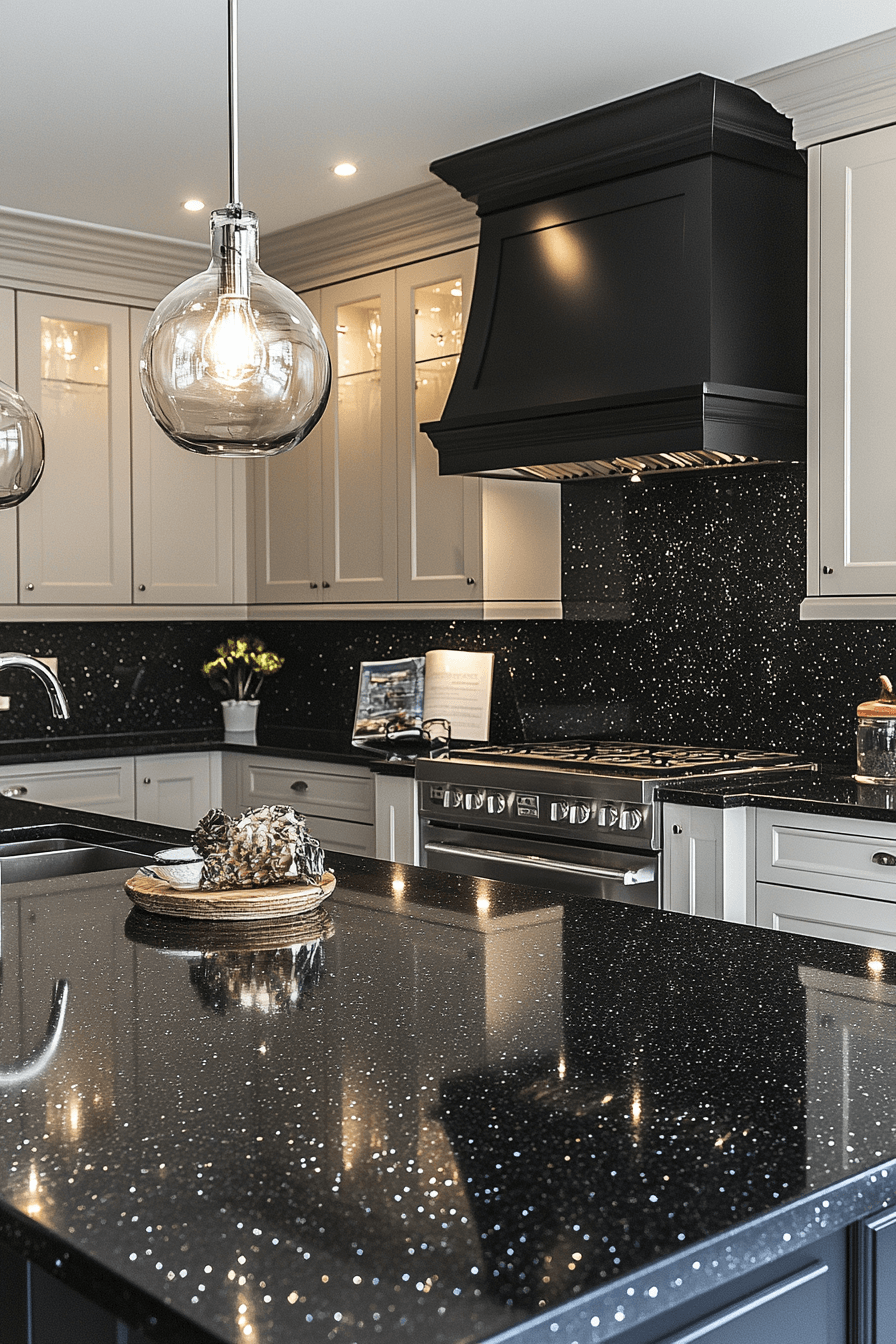 black granite countertops kitchen