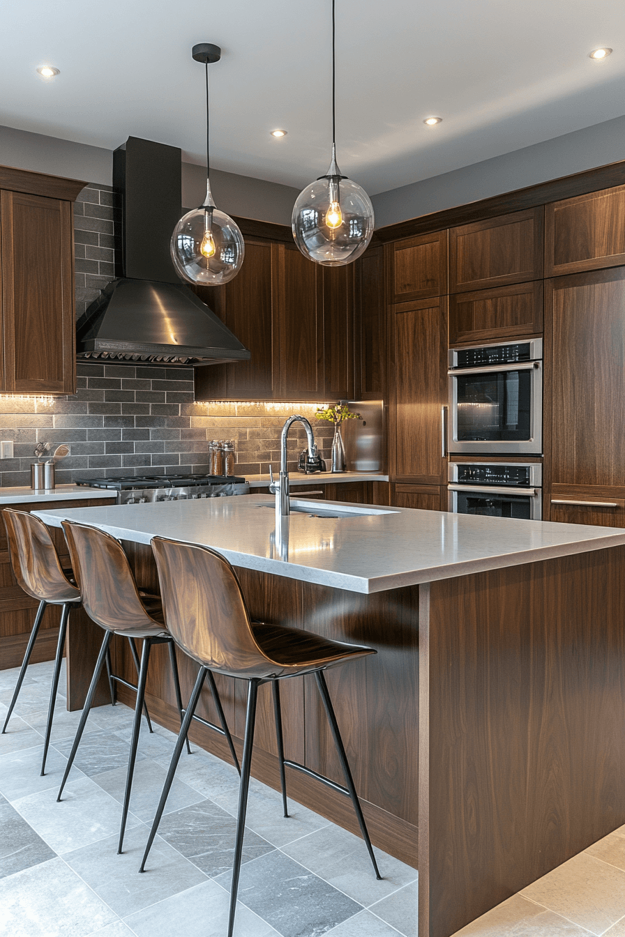 dark walnut kitchen cabinets