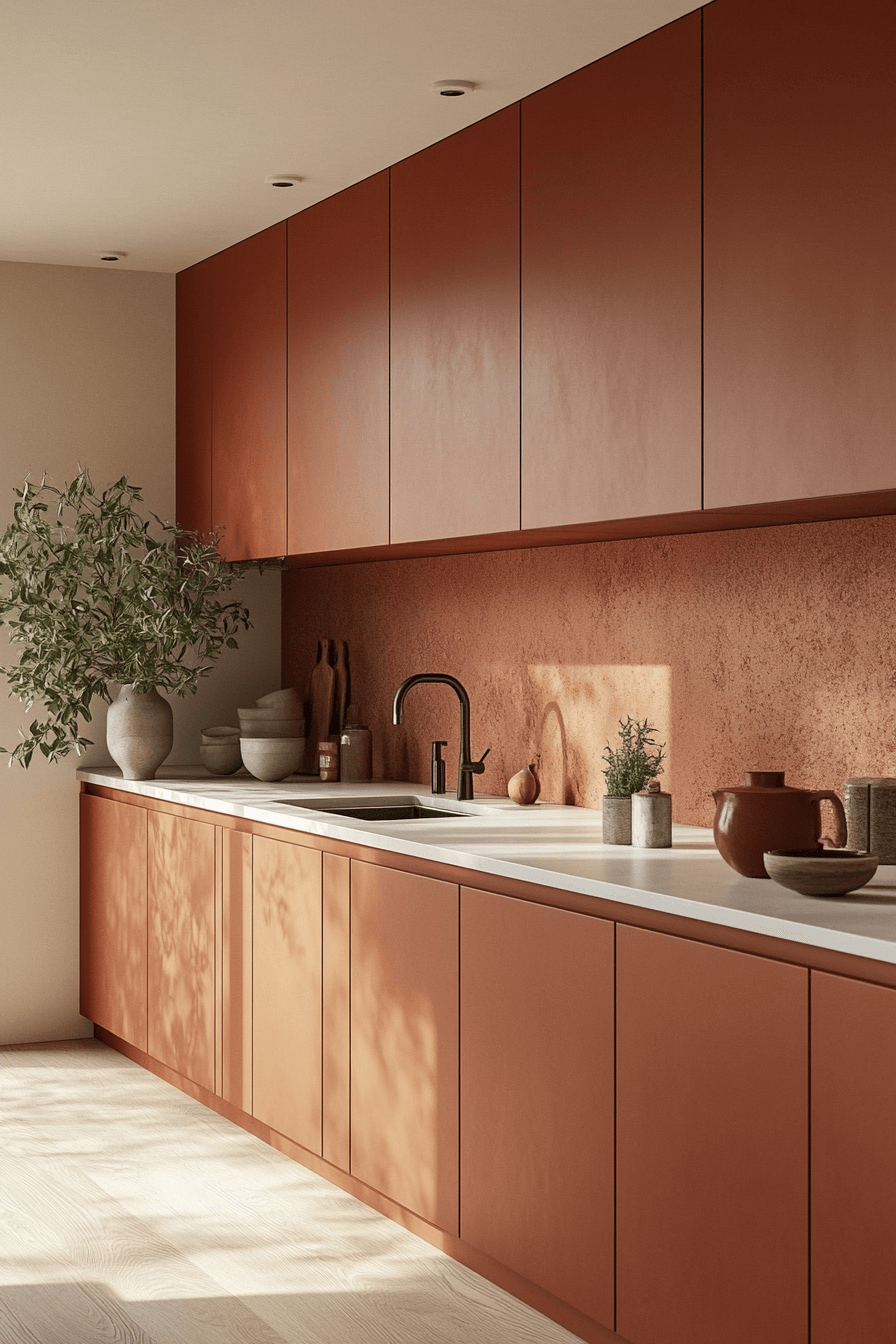 terracotta kitchen cabinets