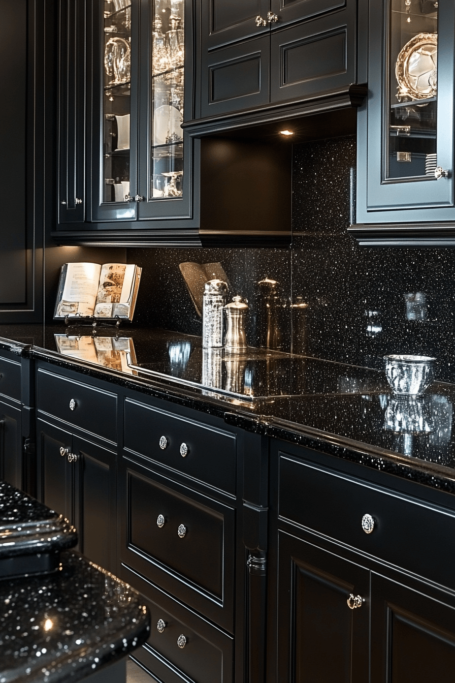 black granite countertops kitchen