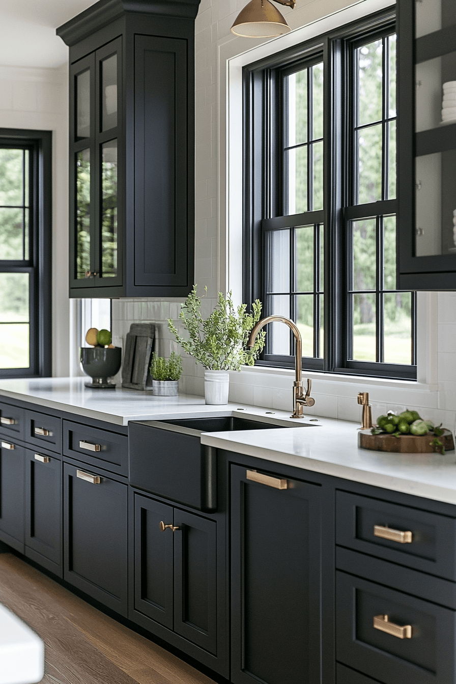 charcoal kitchen cabinets