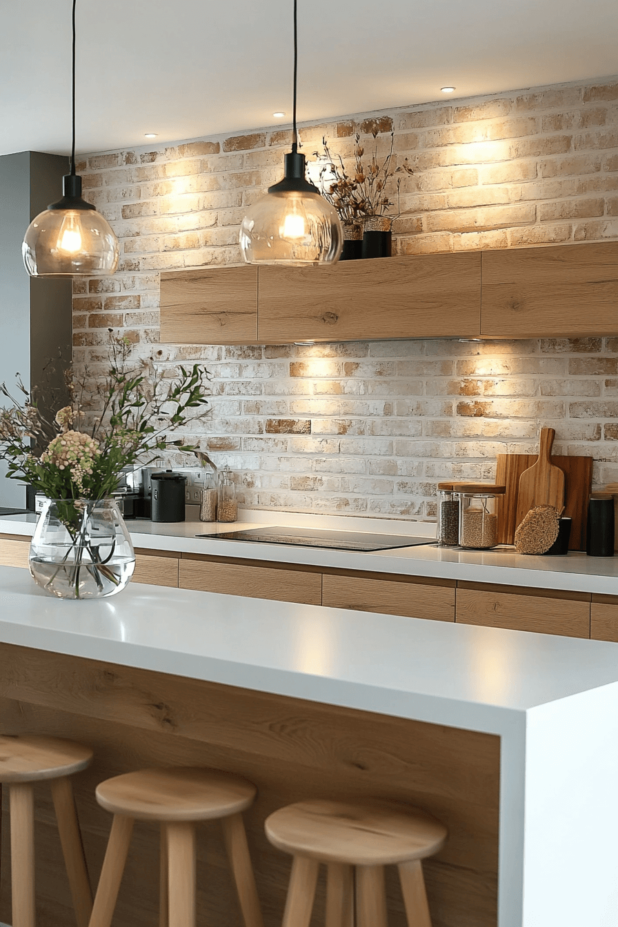 brick backsplash kitchen