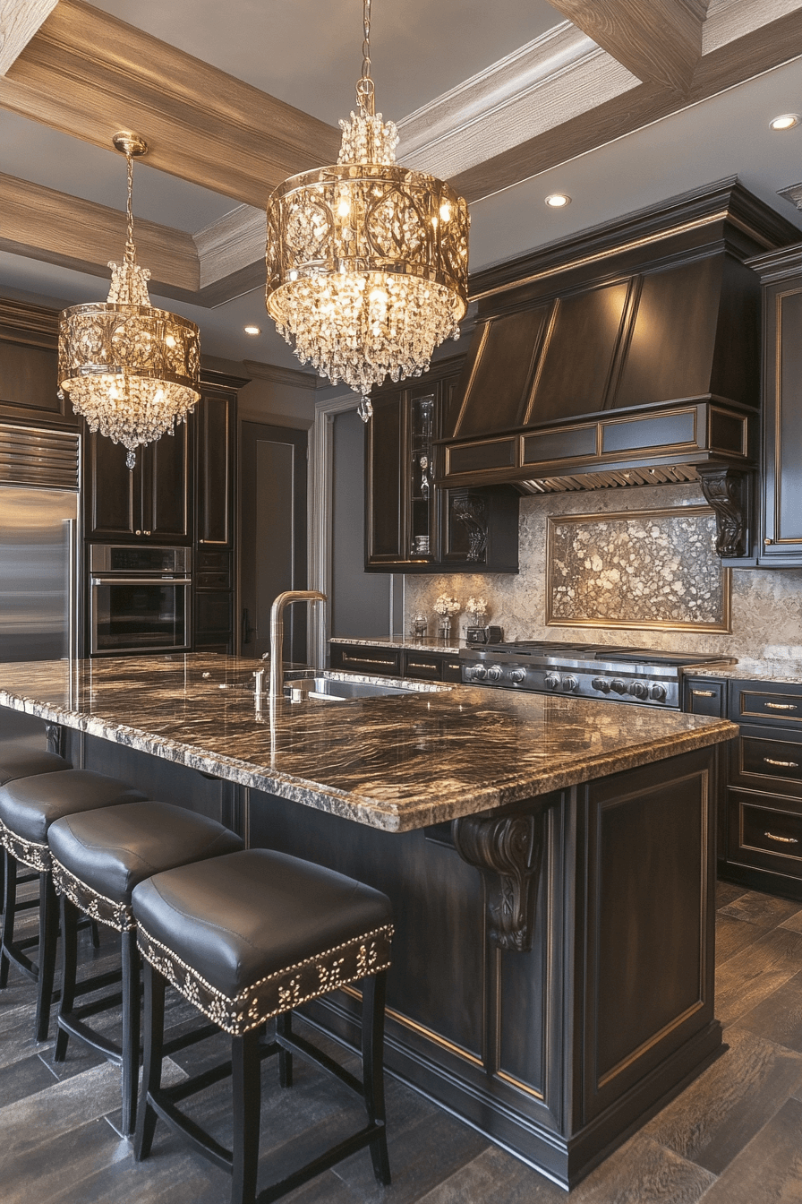 dark walnut kitchen cabinets