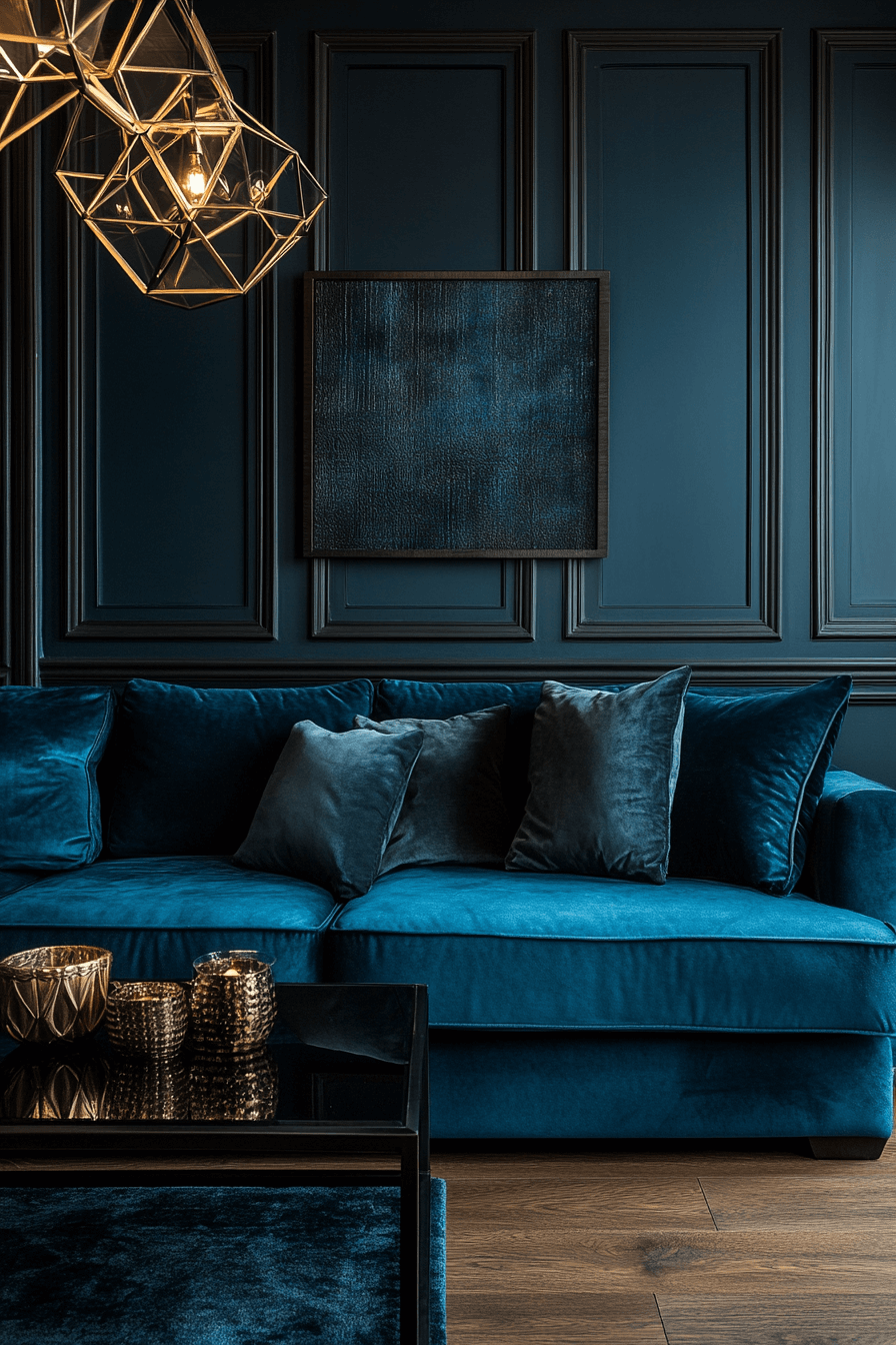teal couch living room