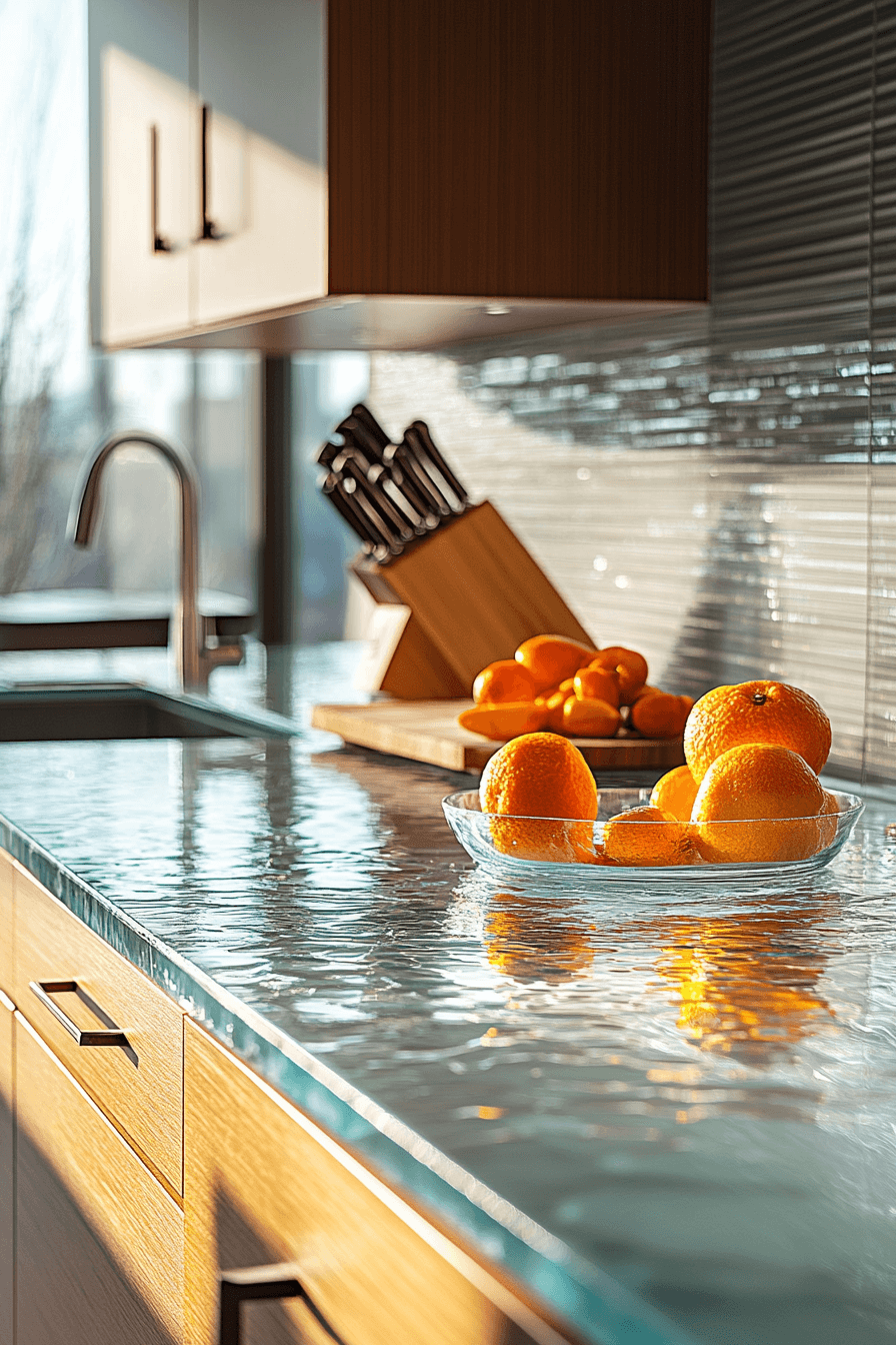 recycled glass countertops