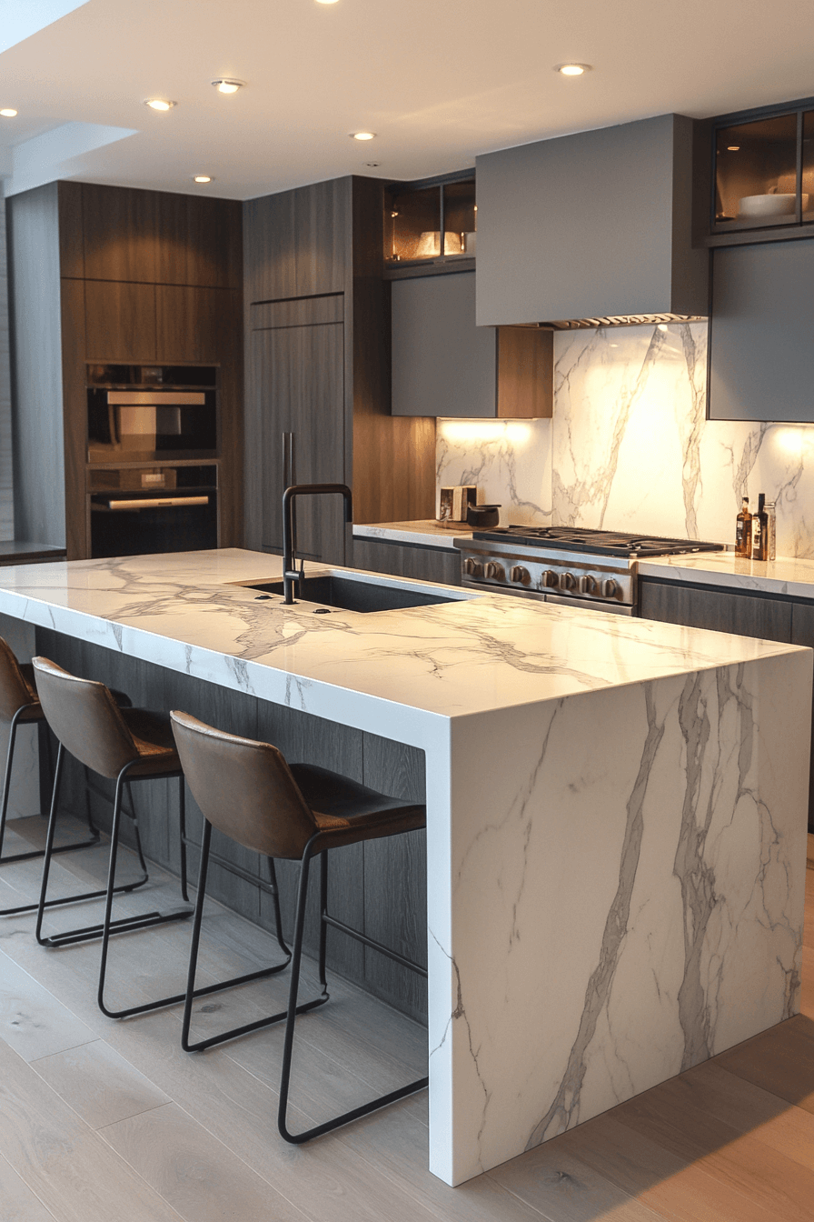 white marble countertops