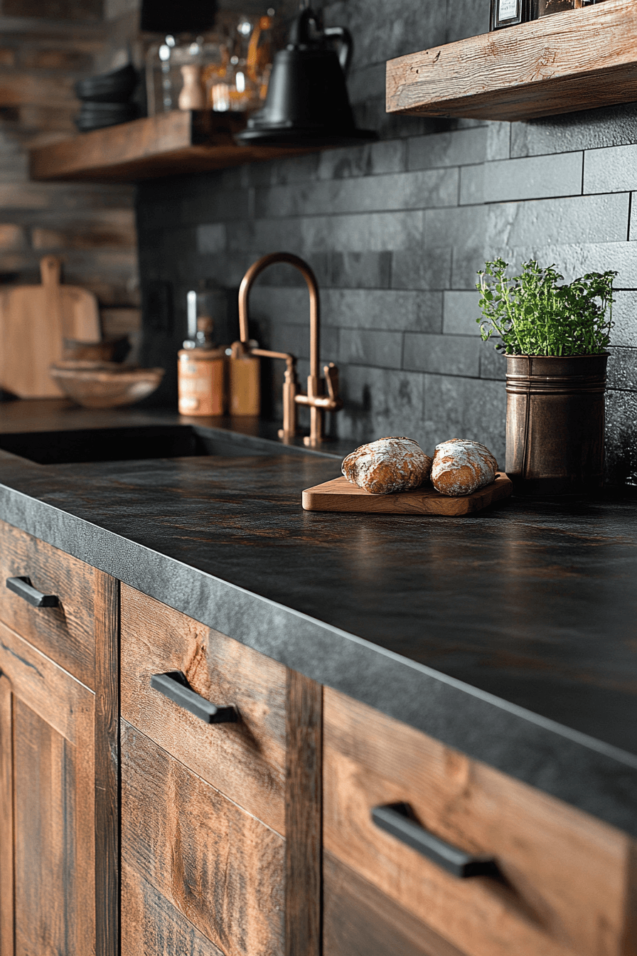 black granite countertops kitchen