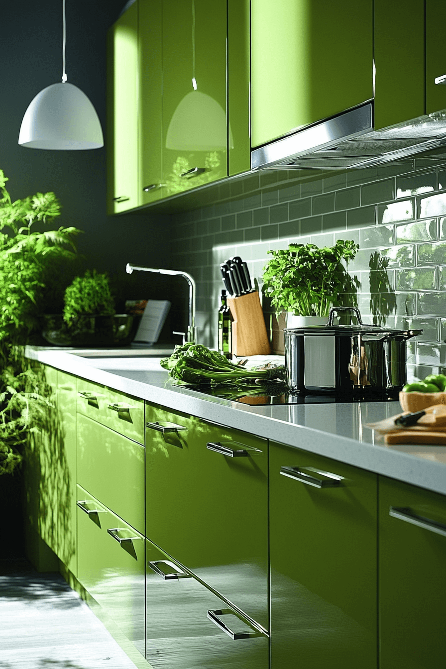 olive green kitchen cabinets
