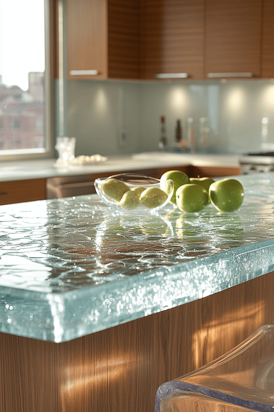 recycled glass countertops