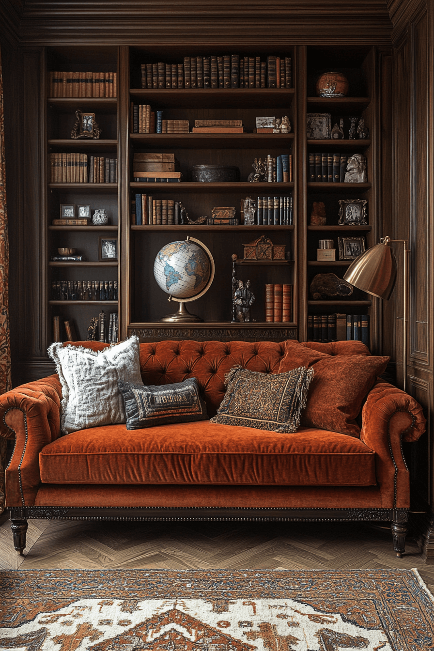 cognac couch living room ideas
