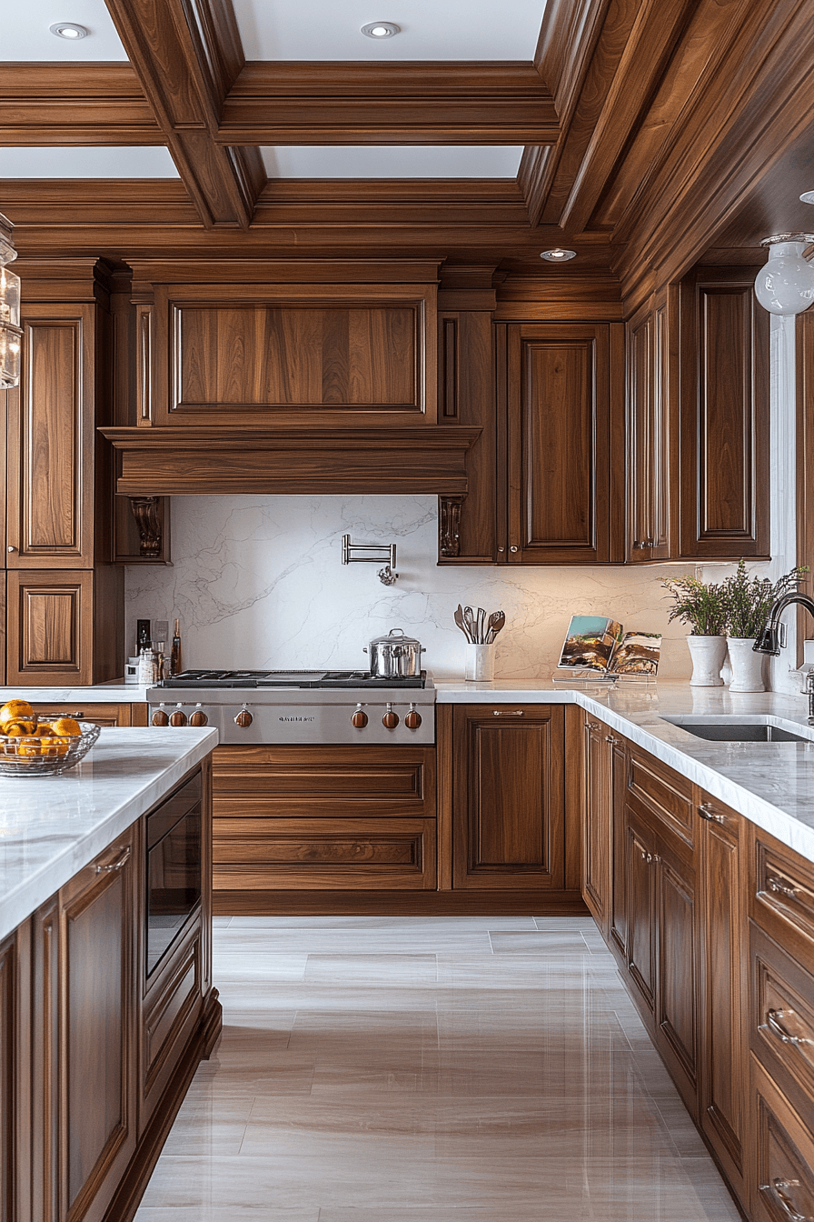 warm wood kitchen cabinets