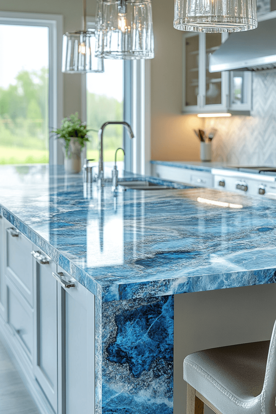 blue granite countertops