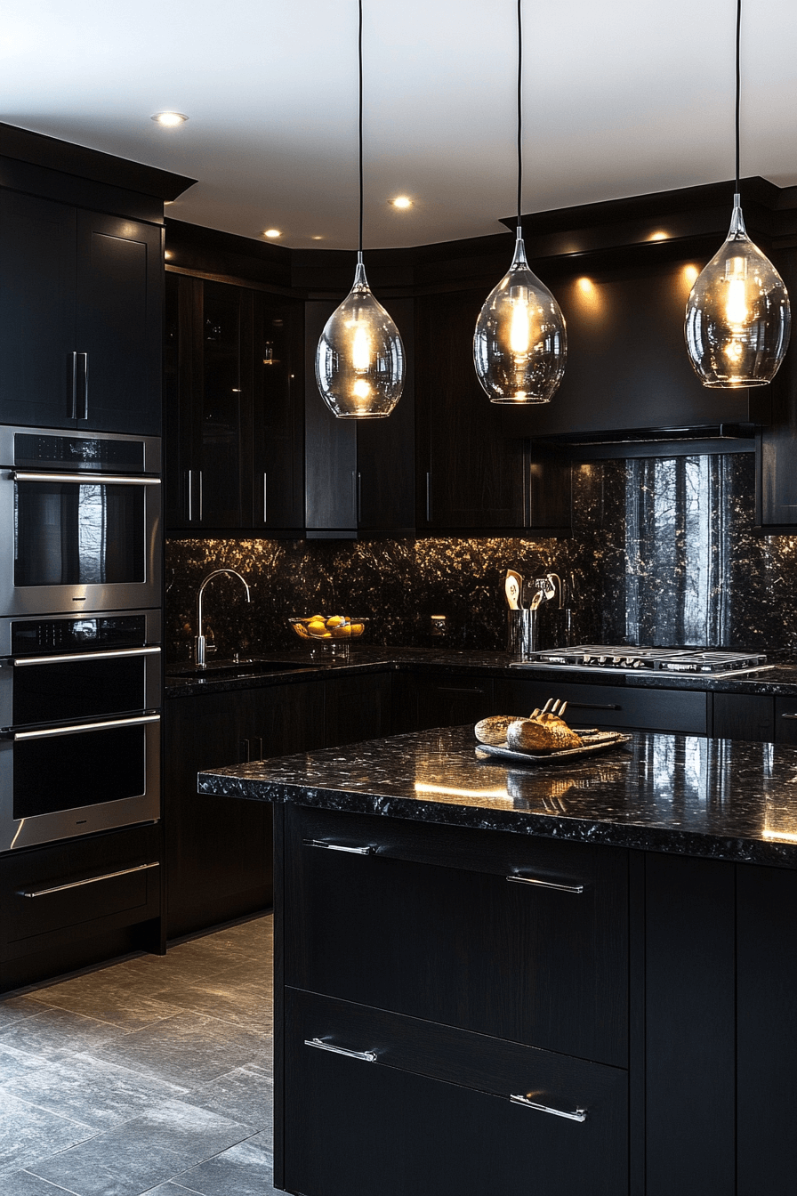 dark stained kitchen cabinets
