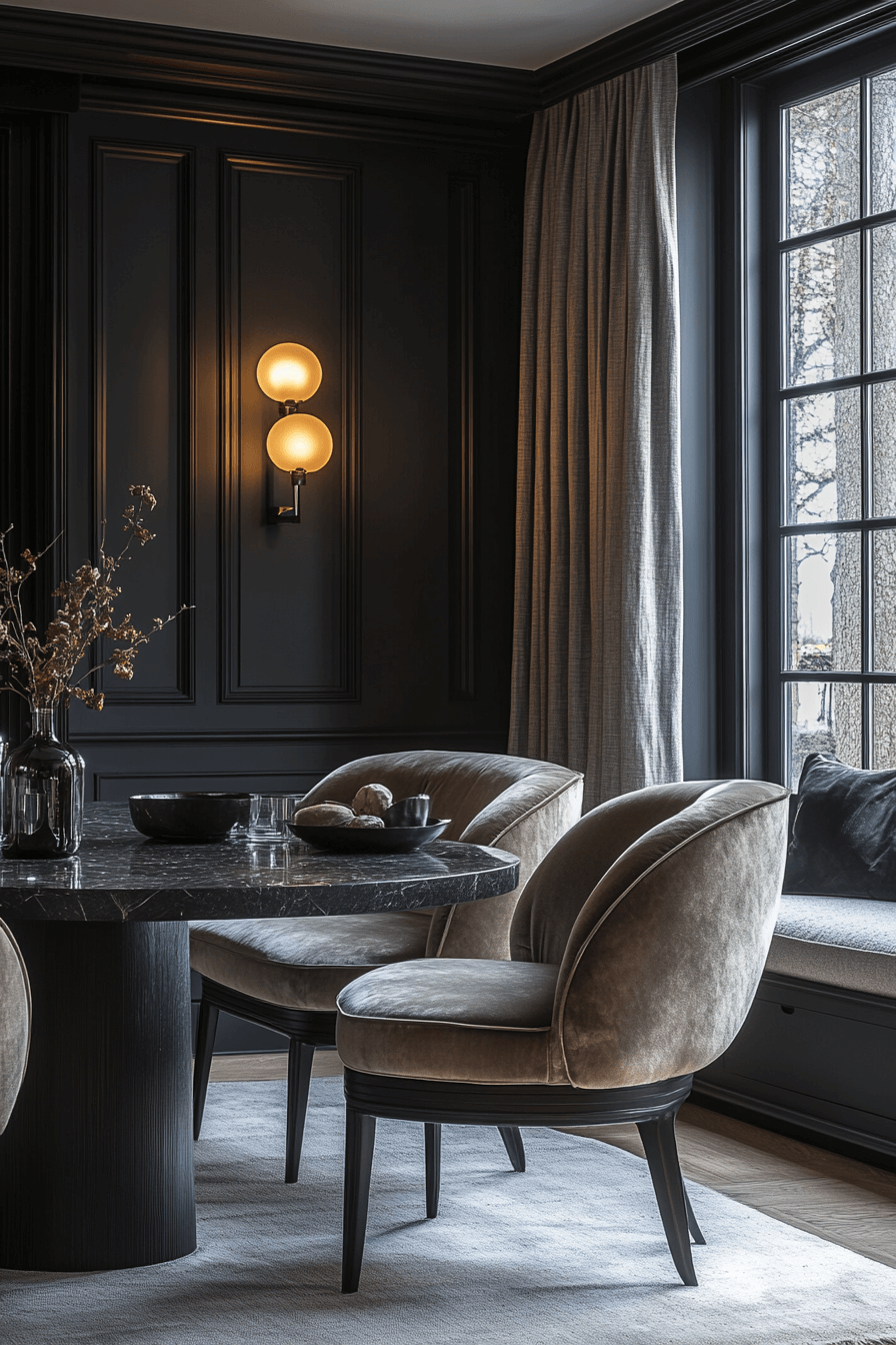 moody dining room