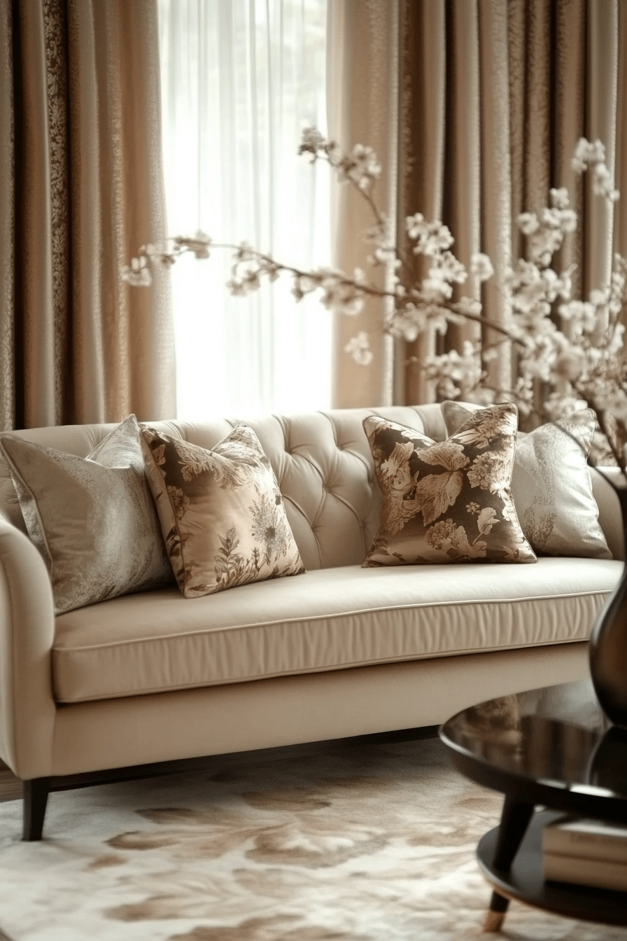 cream couch living room