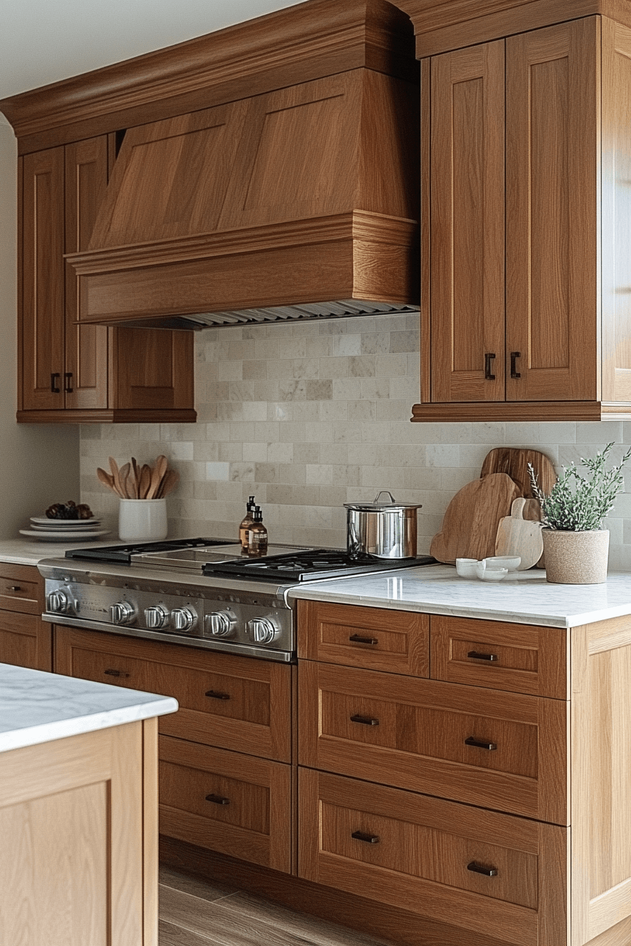 red oak kitchen cabinets