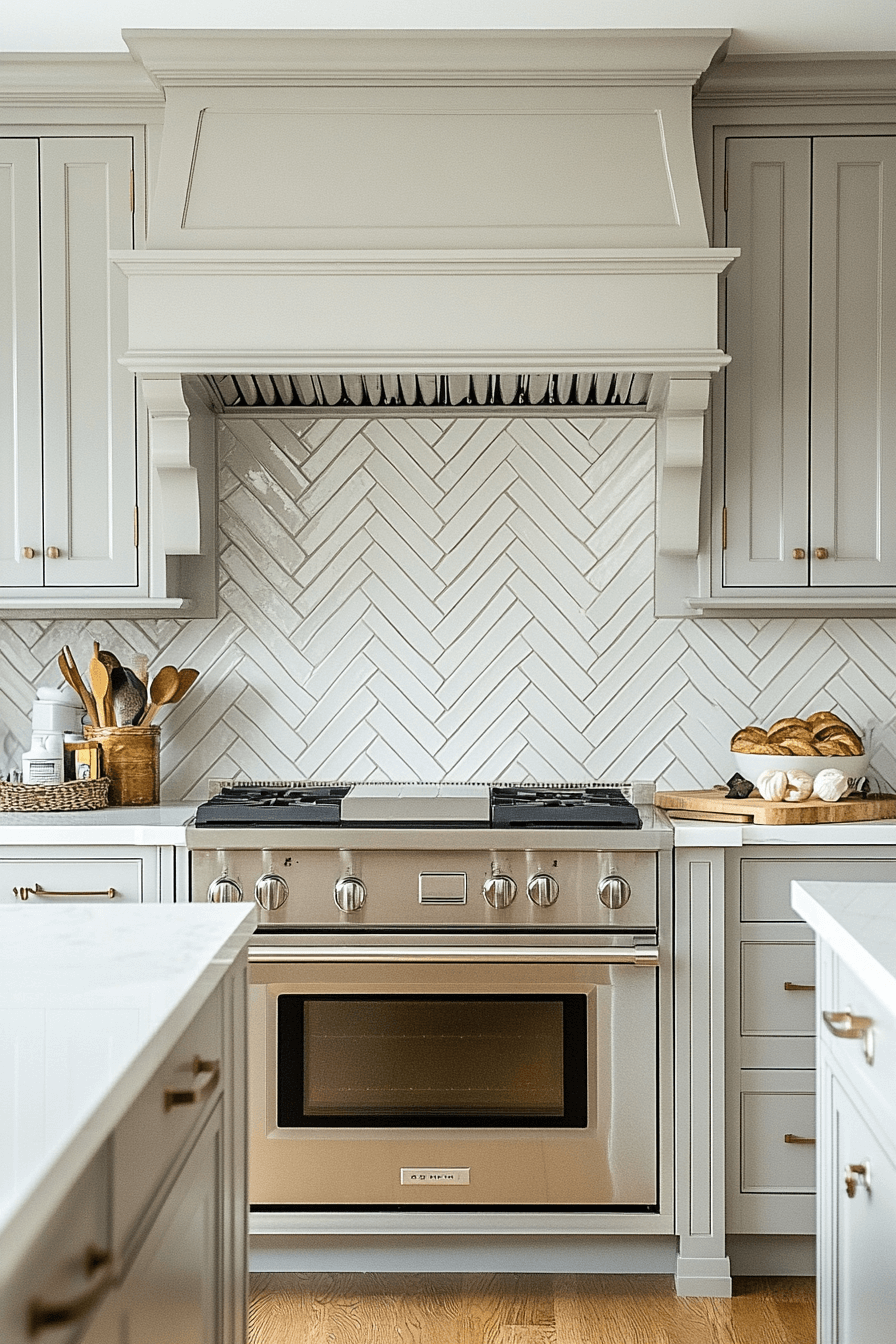 herringbone backsplash