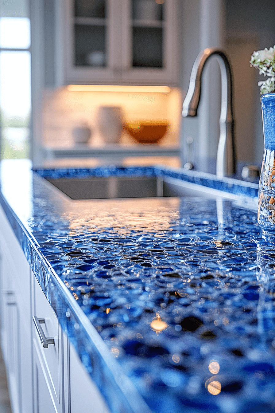 recycled glass countertops