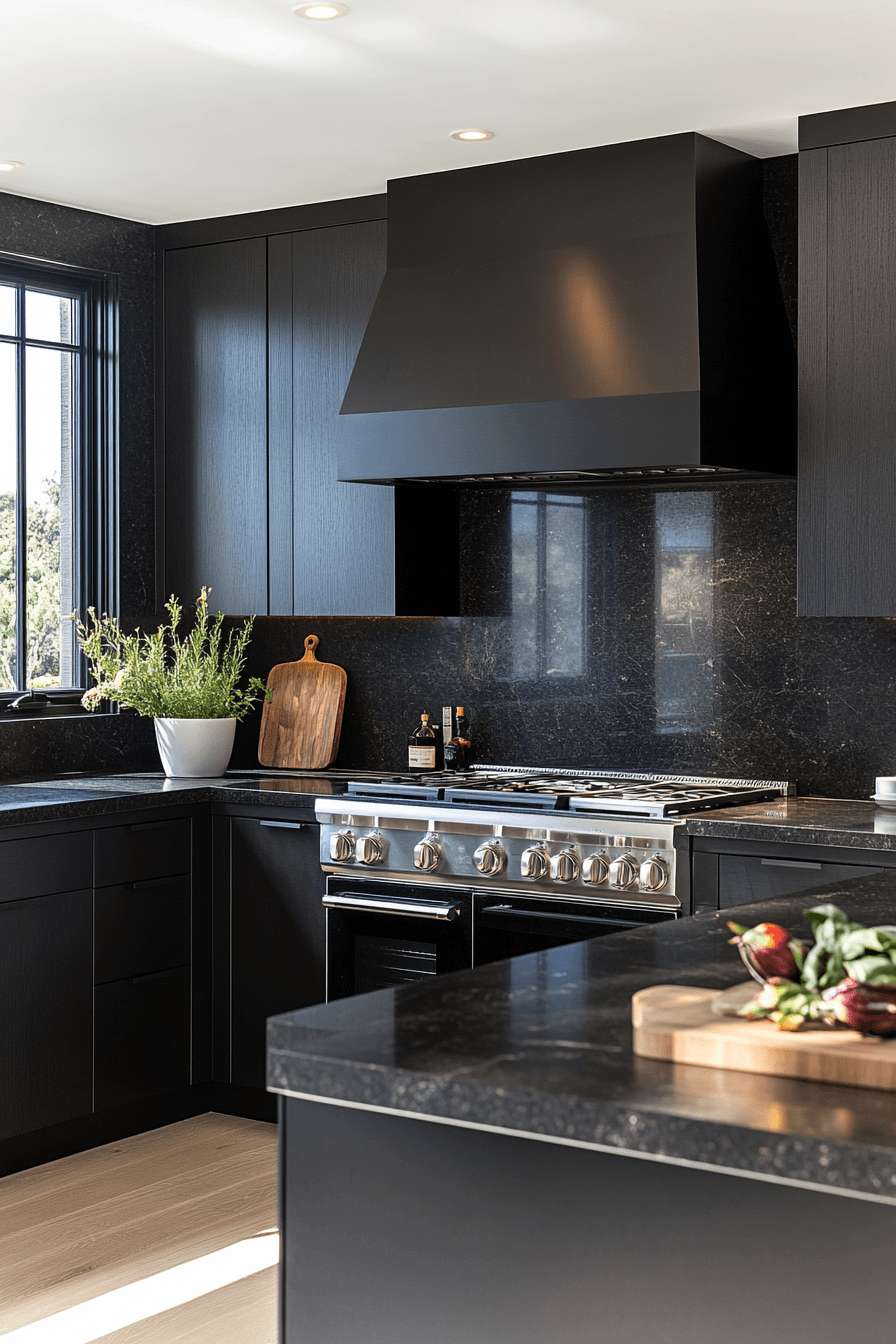 black quartz countertops